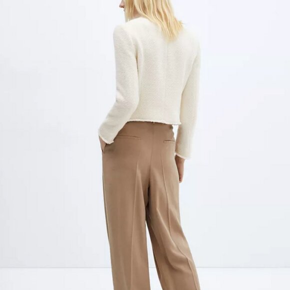 Mango Pocket Tweed Jacket w/ Gold Buttons | Size M - Picture 3 of 11